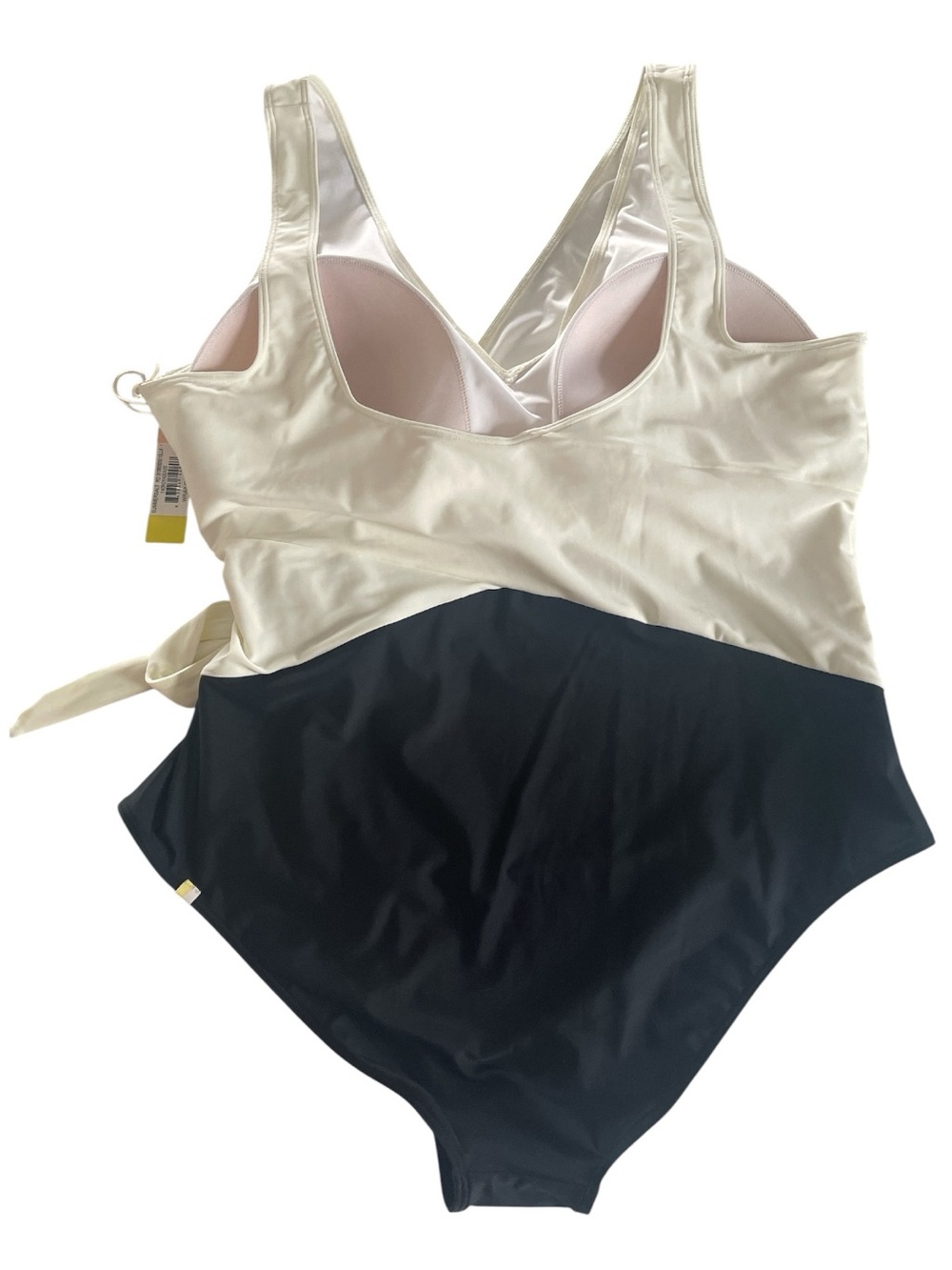 NWT Summersalt The Perfect Wrap One-Piece Swimsuit Cream + Black - Picture 5 of 11